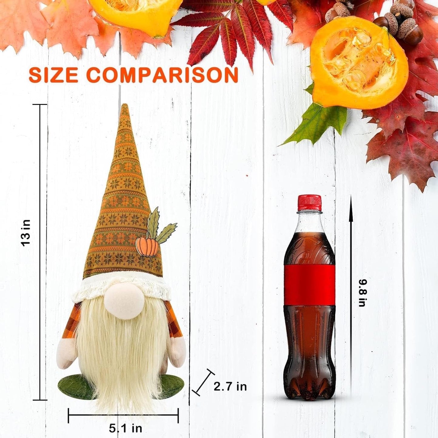 Fall Decorations for Home - Fall Decor - Cute Thanksgiving Gnomes Plush Doll for Office, Indoor, Living Room, Tiered Tray, Harvest Table Supplies - Autumn Birthday Gifts Basket Ideas for Women