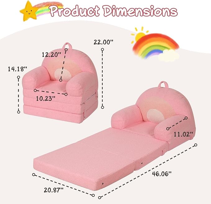 MOMCAYWEX Kids Sofa, Sherpa Couch