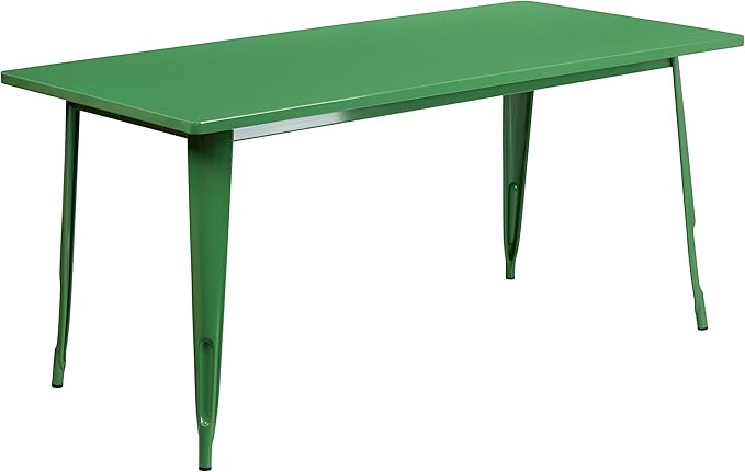 Flash Furniture Charis Commercial Grade 31.5" x 63" Rectangular Green Metal