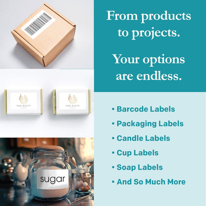 Premium Label Supply White Sticker Rectangle Labels – 2.5" x 1.563" – Laser/Inkjet Compatible – (18 per Sheet), 25 Sheets – 450 Total Adhesive Labels
