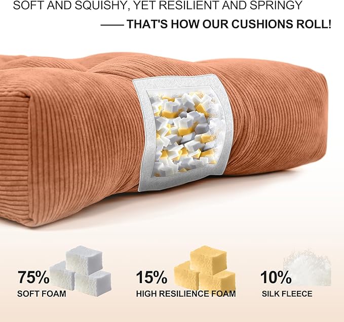 Lokex Rocking Chair Cushion Only, Tufted Non-Slip Comfortable Rocking Chair