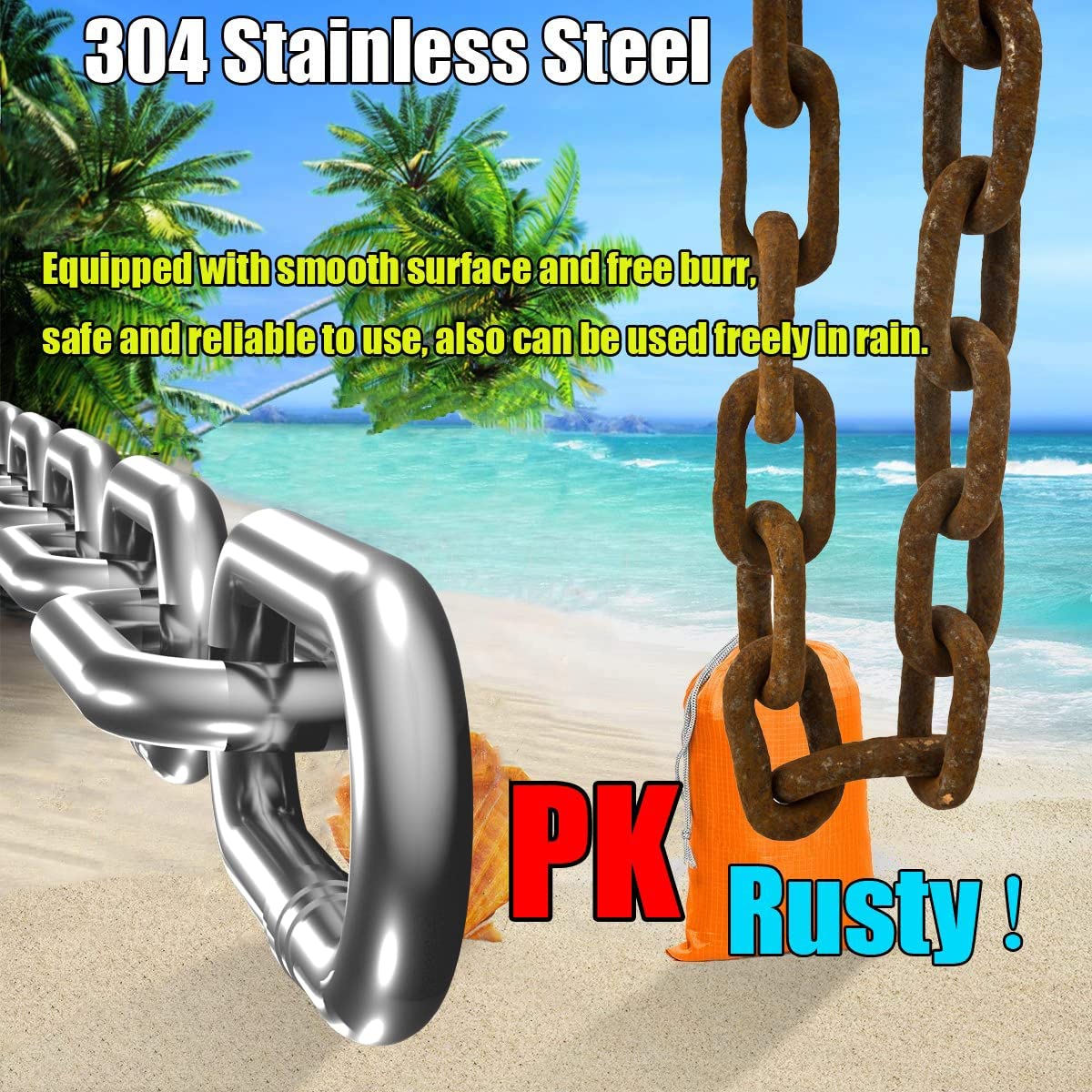 Stainless Steel Chain, Lsqurel 13ft Metal Chain Link Chain Small 5/64in Light Duty Chain Utility Chain Jack Chain for Home Outdoor Camping Hanging etc (5/64in-13ft)