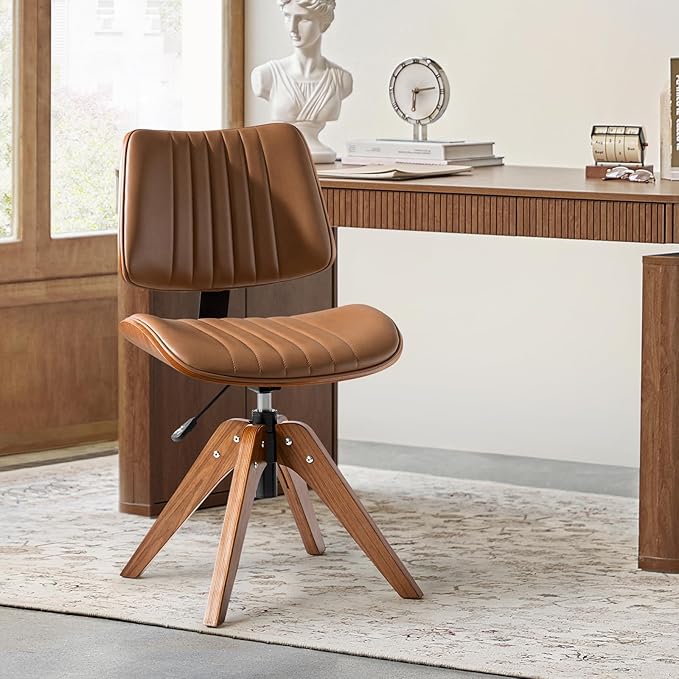 HULALA HOME Faux Leather Home Office Chair