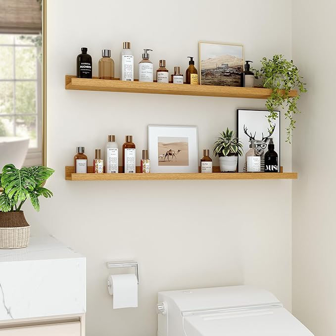 Floating Shelves for Wall, 36 inch Wood Floating Shelves Set of 2, Picture