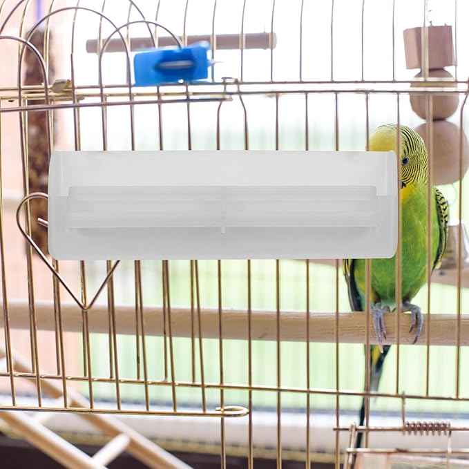 2 Pieces Automatic Bird Feeder Hanging Seed Tray Anti-Splash Wet and Dry Food Container for Outdoor Parrots and Cockatiels