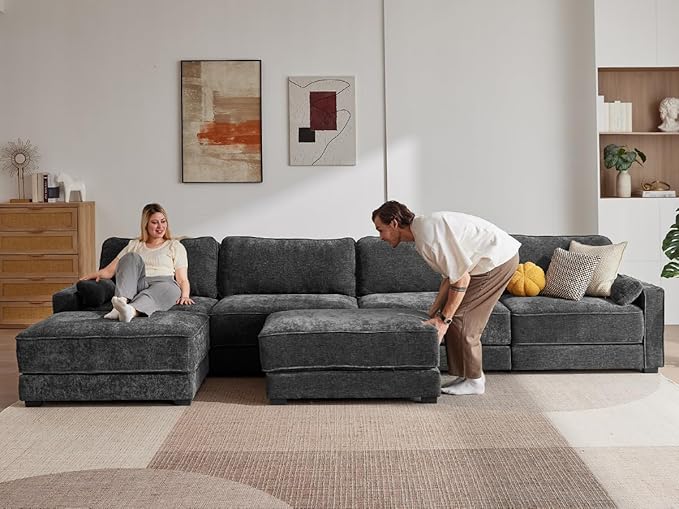 Vipbear 160" Oversized Modular Sectional Sofa, U Shaped Couch Set
