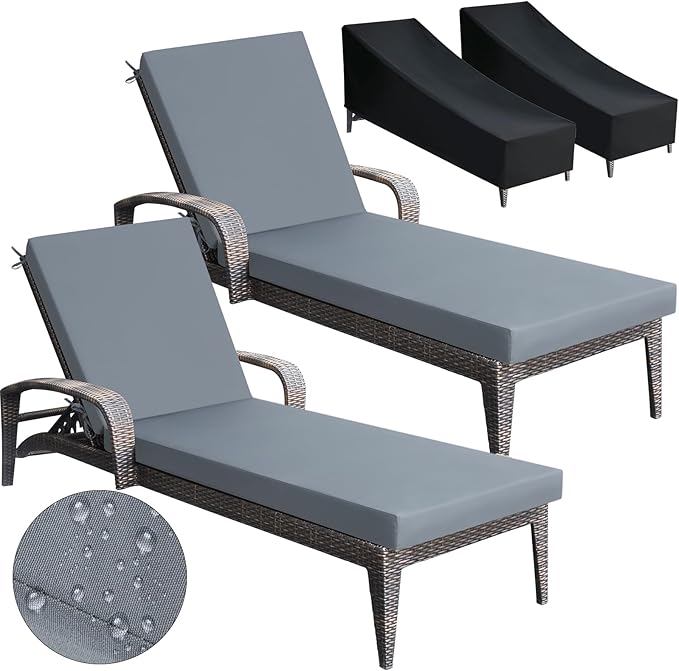 Patelai 2 Set Outdoor Chaise Lounge Cushions