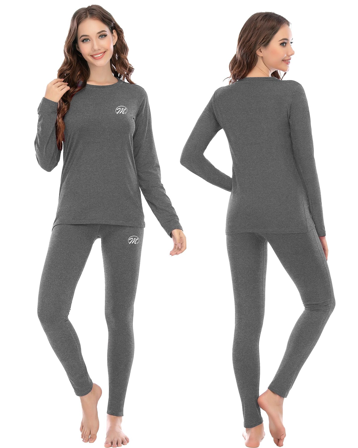 MEETWEE Women’s Thermal Underwear Set, Winter Base Layer for Ladies, Long Sleeve Top & Bottom Quick Dry Long Johns Suit with Fleece Lined for Running Skiing Workout