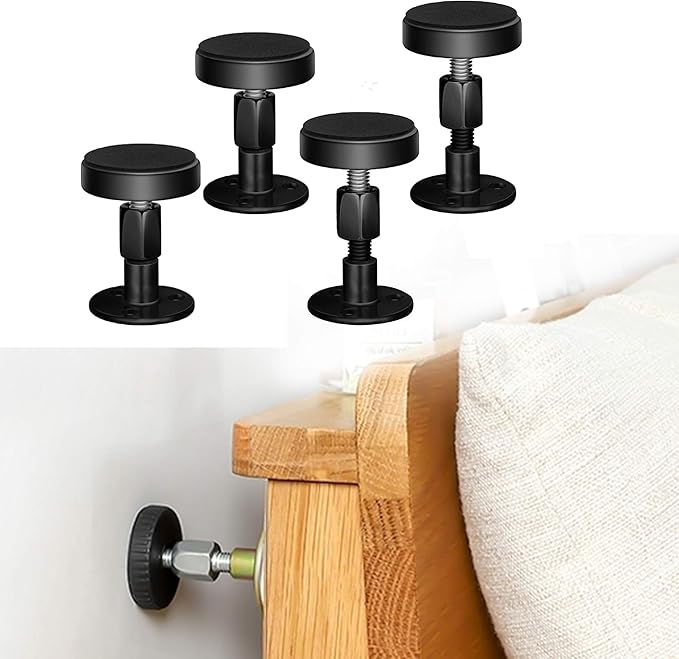 Krisler Adjustable Threaded Bed Frame Anti-Shake Tool, Headboard Stoppers