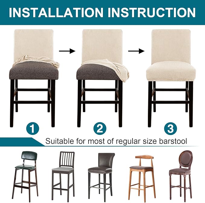 Turquoize Stretch Bar Stool Cover Counter Stool Pub Chair Slipcover