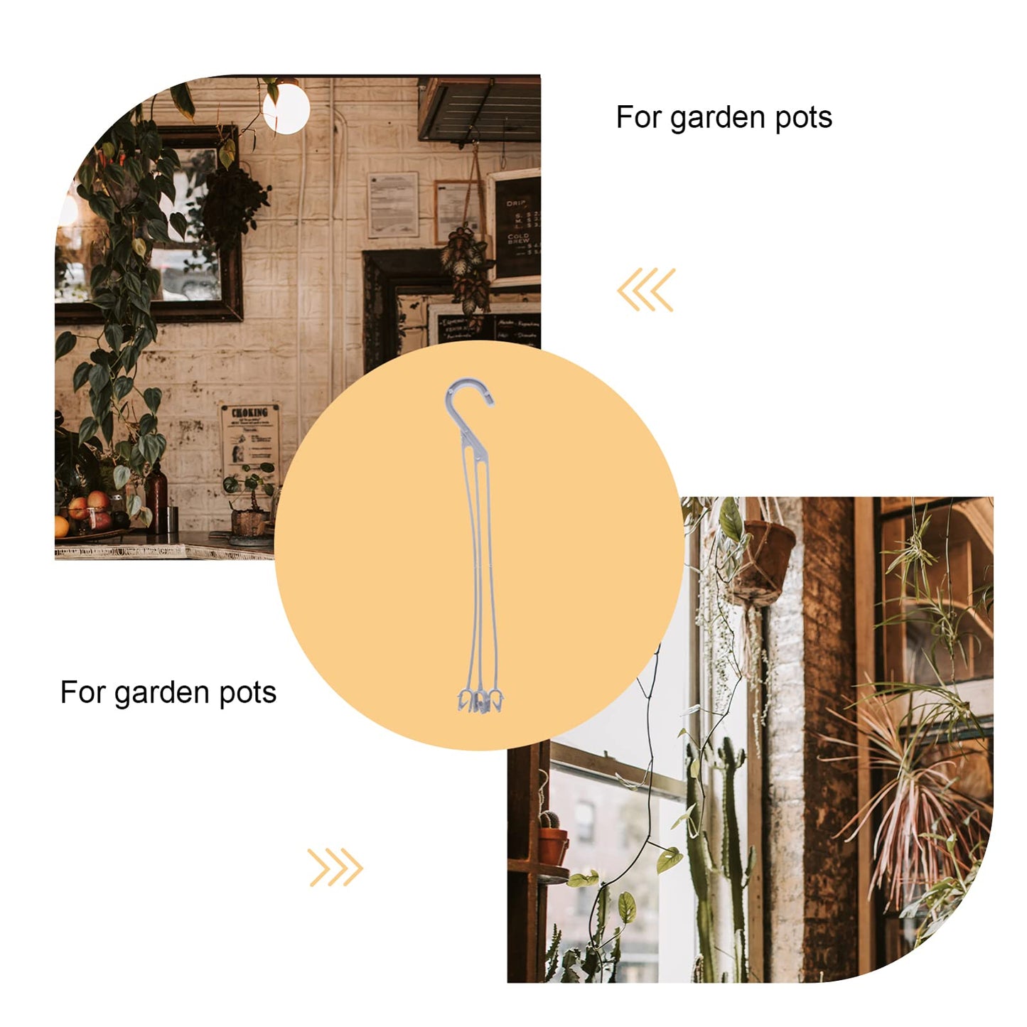 Happyyami 50pcs Flower Pot Hanging Chain Plastic Spider Plant Pots Hooks Basket Planter Hanger Wall Plant Container Stand Holder for Outdoor Indoor Garden Fence Railing Decor S