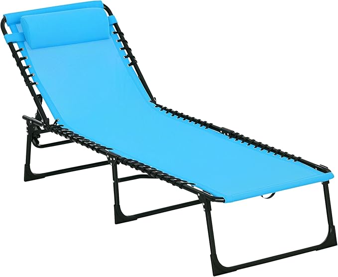 Outsunny Folding Chaise Lounge Chair, Patio Sun Tanning Chair, Outdoor Chaise