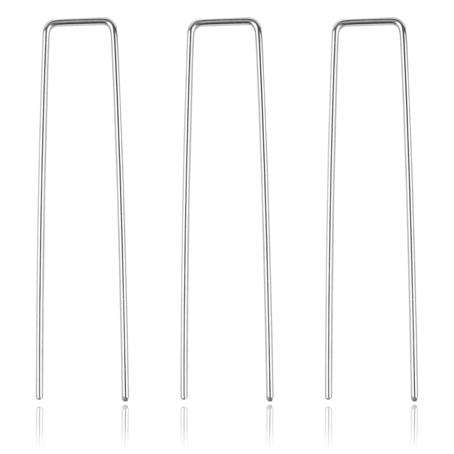 Super Geotextile Landscape Staples - Heavy Duty 11 Gauge Galvanized U-Shaped Sod Pins for Weed Barrier and Landscaping Fabric Stakes - 1" x 6" (100 pcs)