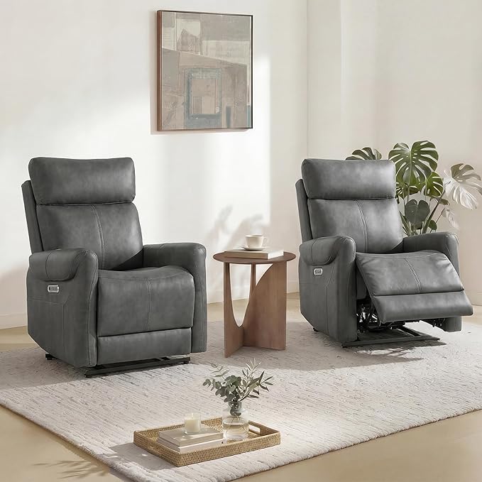 KISLOT Leather Recliner Chair Set of 2, Wall Hugger RV Recliners