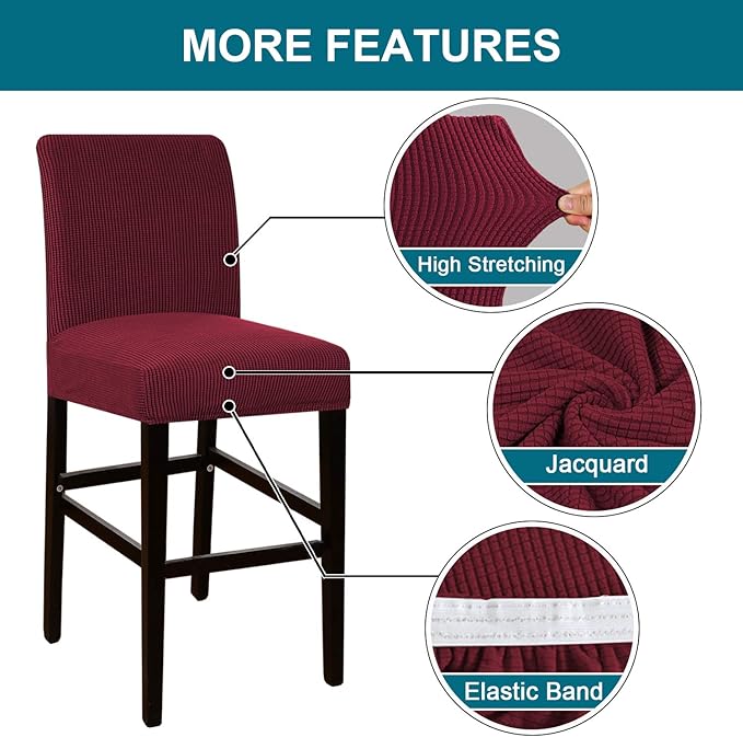 Turquoize Stretch Bar Stool Cover Counter Stool Pub Chair Slipcover