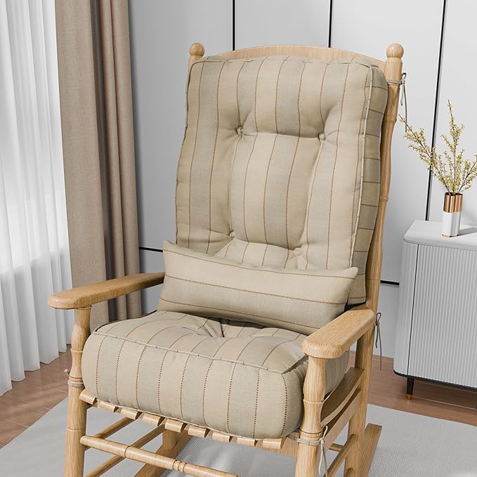 Rocking Chair Cushions with Pillow, Waterproof and Fade-Resistant Thicken
