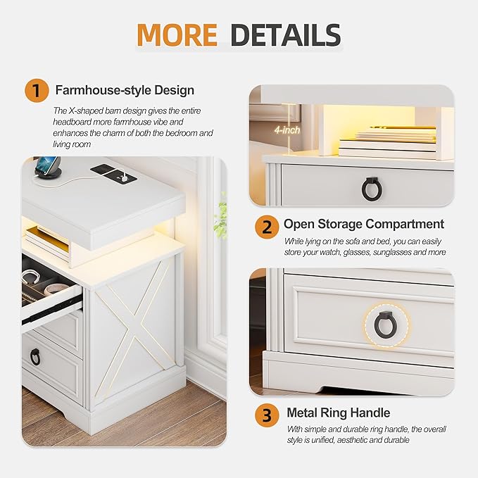 WOOVIVS Side Table with Gun Drawer