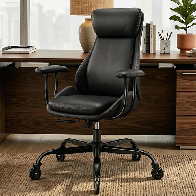 E-Motie Office Chair, Leather Desk Chair