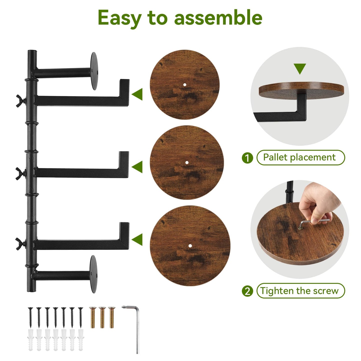 YENGOTH Wooden Rotatable Window Sill Plant Stand, 3 Tier Wall Plant Holder, 180 Degree Rotating Plant Rack, Mid-Century Wooden Style Plant Stand for Indoor and Outdoor Decoration (black)