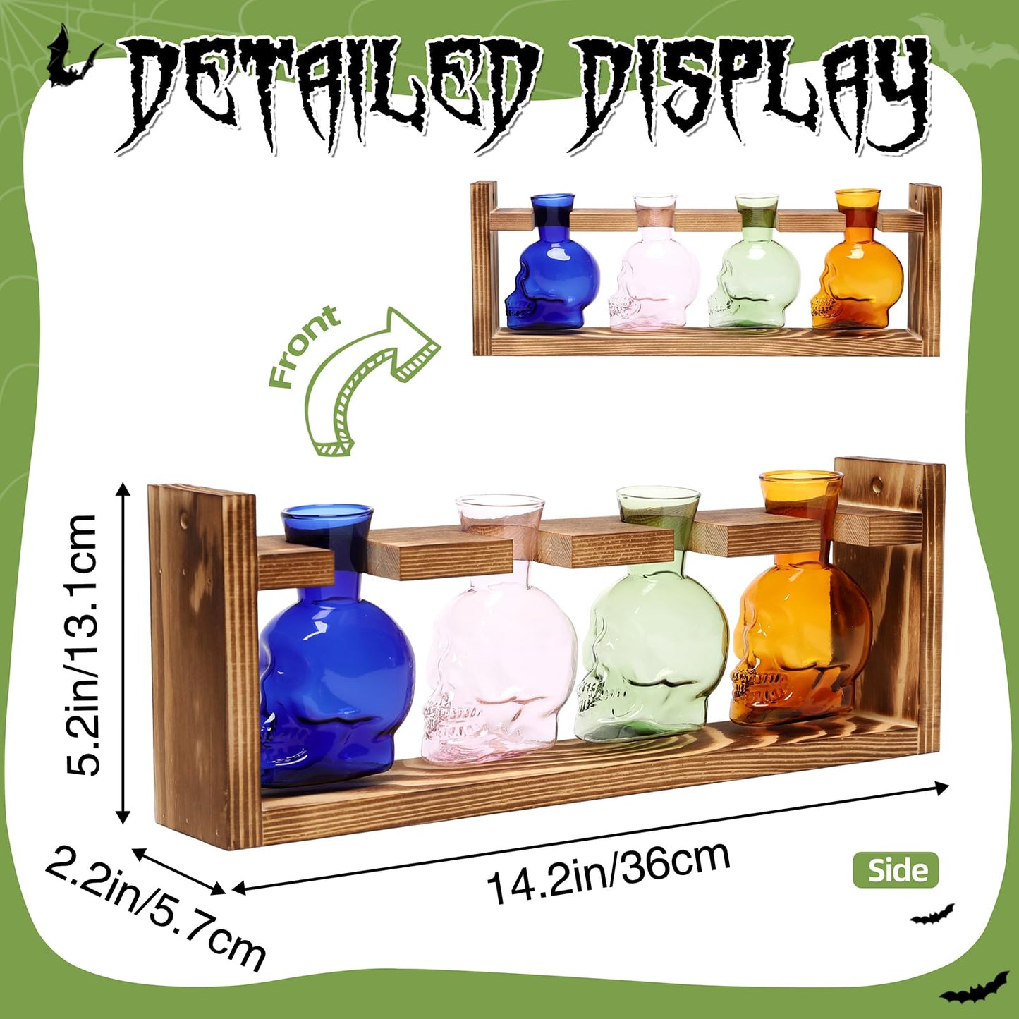 CYZglass Plant Propagation Stations Halloween Skull Plant Terrarium Kit Glass Vases Gift for Father Air Planter Home Office Decor