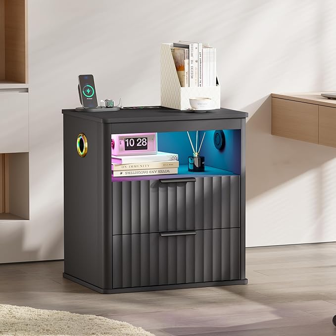 WOOVIVS Modern Nightstand Set of 2