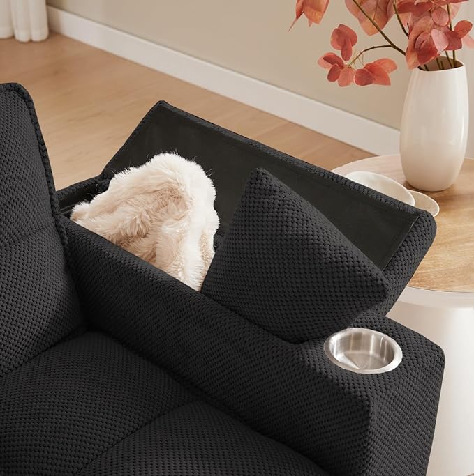 oaaktu Large Size Convertible Sleeper Sofa Bed, Polka dot Velvet Pull Out Futon
