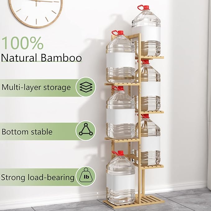 Laiensia Bamboo Plant Stand Rack 6 Tier, Indoor&Outdoor Planter Display Shelves