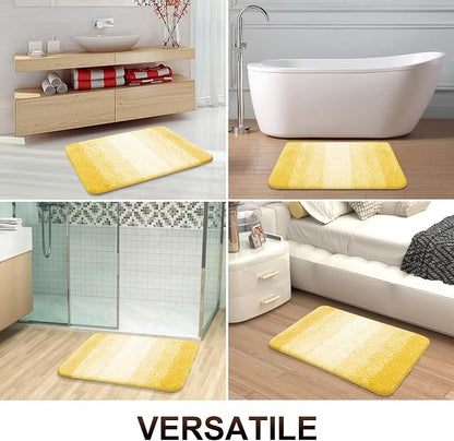 OLANLY Large Bathroom Rugs Mat 45x27, Extra Soft Absorbent Microfiber Bath Rugs, Rubber Backing, Quick Dry, Machine Washable Bath Mat for Bathroom Floor, Tub and Shower, Home Decor Accessories, Yellow