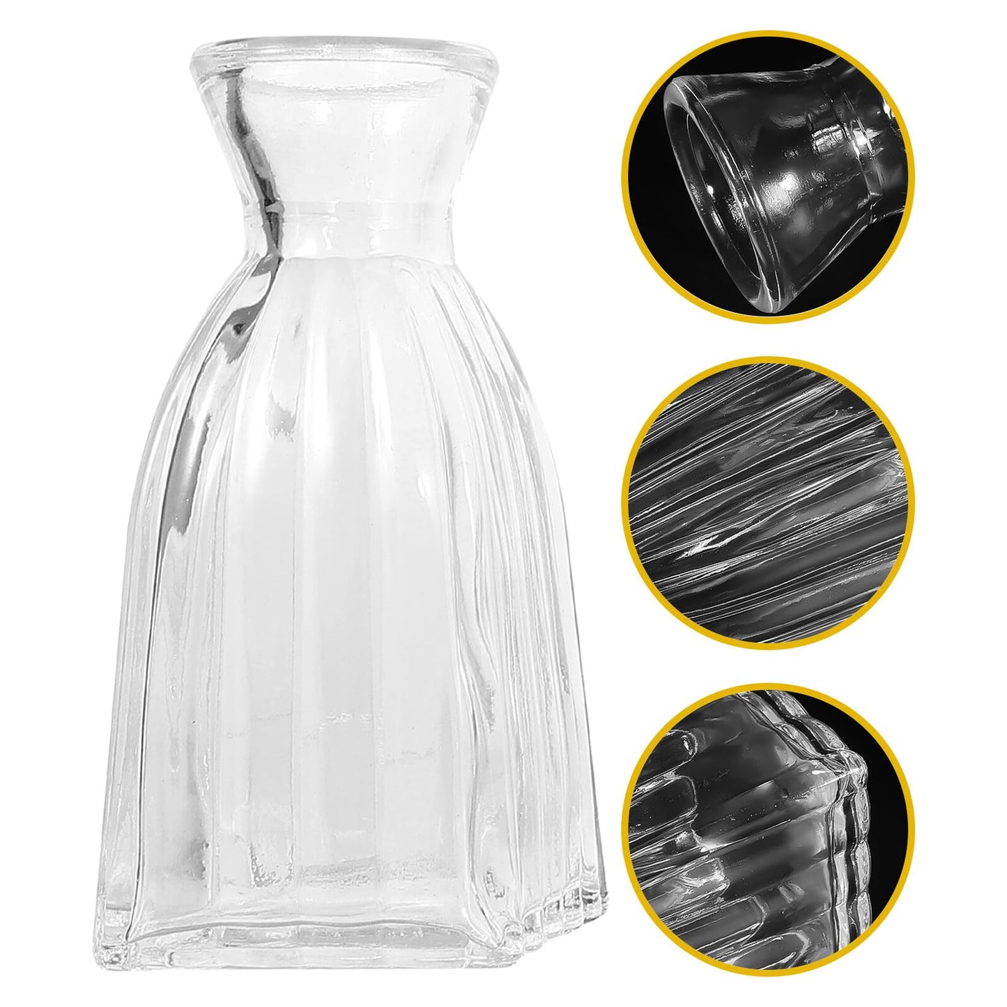 JECOMPRIS 4pcs Creative Glass Flower Vases Set, Unique Indoor Terrarium Vase for Desktop Home Décor, Glass Container for Hydrating Green Plants and Flowers