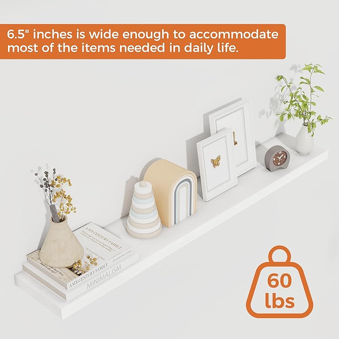Fun Memories Floating Shelves for Wall, 40 Inch Floating Shelves for Home Decor