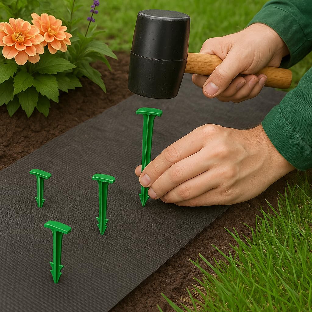 4-Inch Biodegradable Stakes, Pack of 500 - Superior Holding Power Stakes, Sod Staples for Weed Fabric, Eco-Friendly Garden Support Pegs & Fabric Pins, Netting,Turf, Landscaping and Gardening
