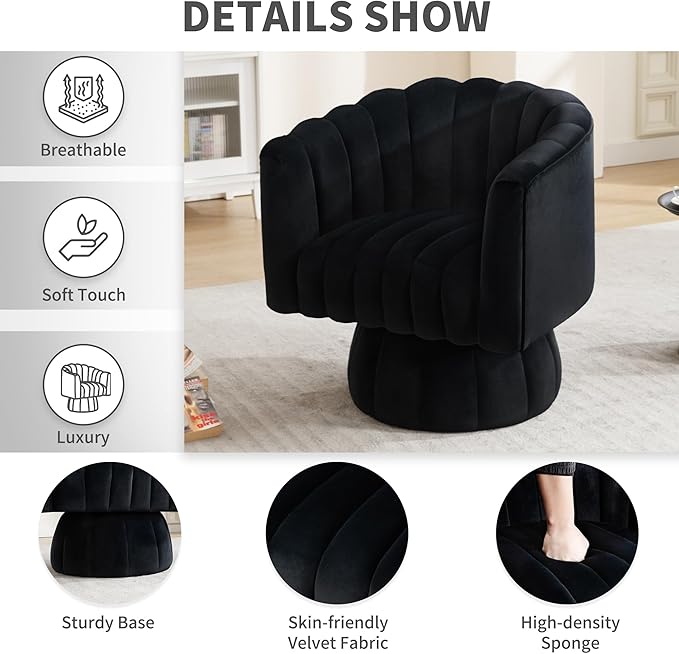 Swivel Accent Barrel Chair Set of 2- Cute Comfy Small Round 360° Arm Chair