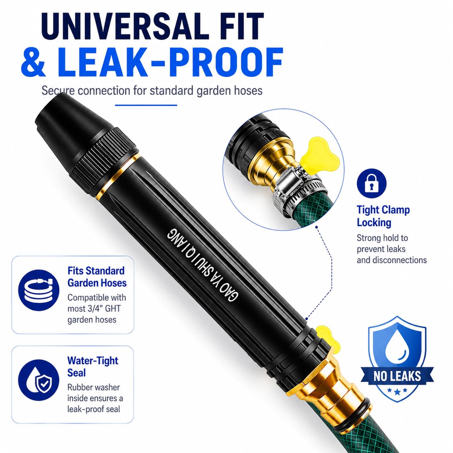 2026 New Jet Nozzle Power Washer for Garden Hose,Garden Hose Nozzle High Pressure Powerful Cleaning Spray Evenly,High Pressure Hose Nozzle for Car Washing