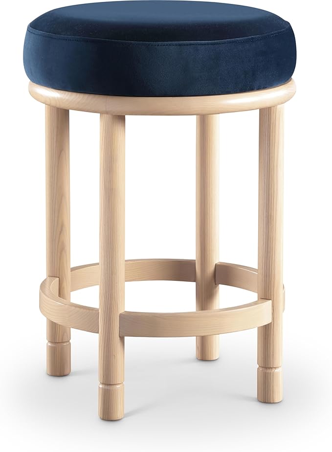 Meridian Furniture 976Navy-C Monette Collection Art Deco Counter Stool
