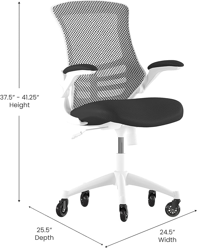 Flash Furniture Kelista Mid-Back Black Mesh Swivel Ergonomic Task Office Chair