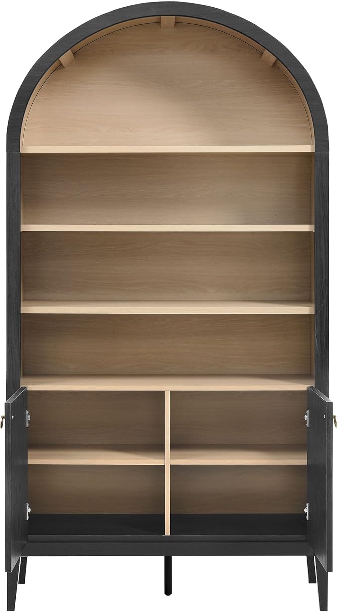 Modway Nolan Tall Arched Storage Display Cabinet in Black