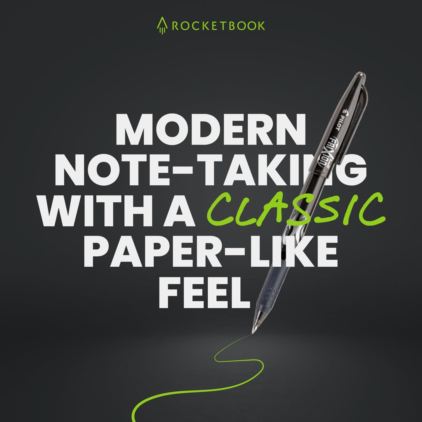 Rocketbook Core Reusable Smart Notebook, Lined Pages For School, Work and Creative Projects, Letter Size 8.5x11, Green - Premium