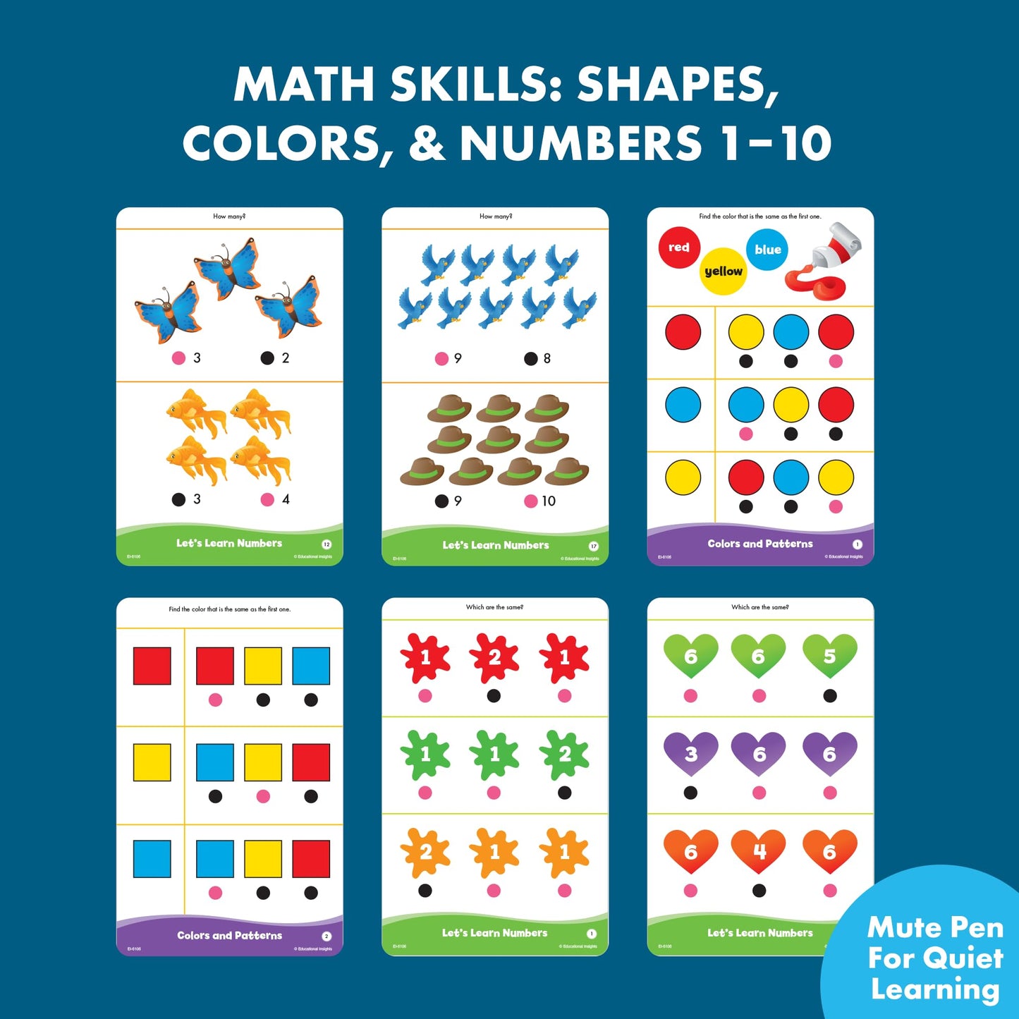 Educational Insights Hot Dots Getting Ready for School - Preschool Learning Activities with Interactive Pen, Preschool Prep and Kindergarten Workbooks, Flash Cards and Learning Books for 3 and Up Year Olds