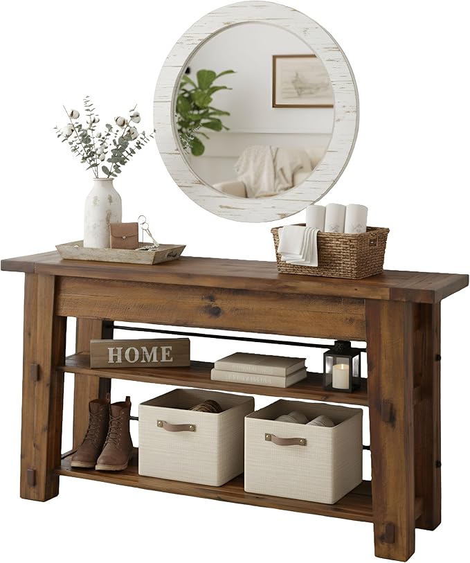 Durango 54-Inch Farmhouse-Industrial Style Wood Console Table