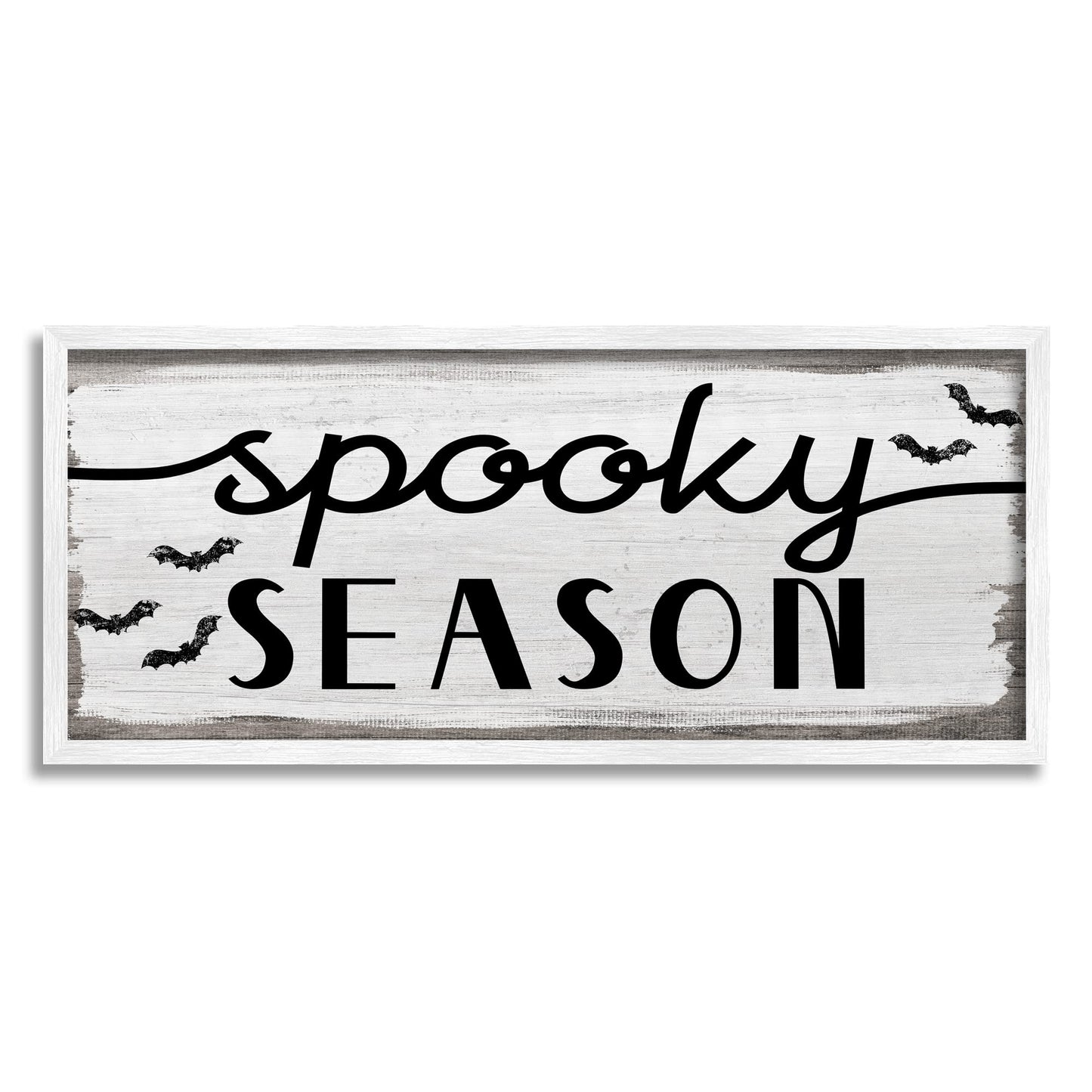 'Spooky Season Sign Black Bats Halloween Phrase'| Framed Giclee Art