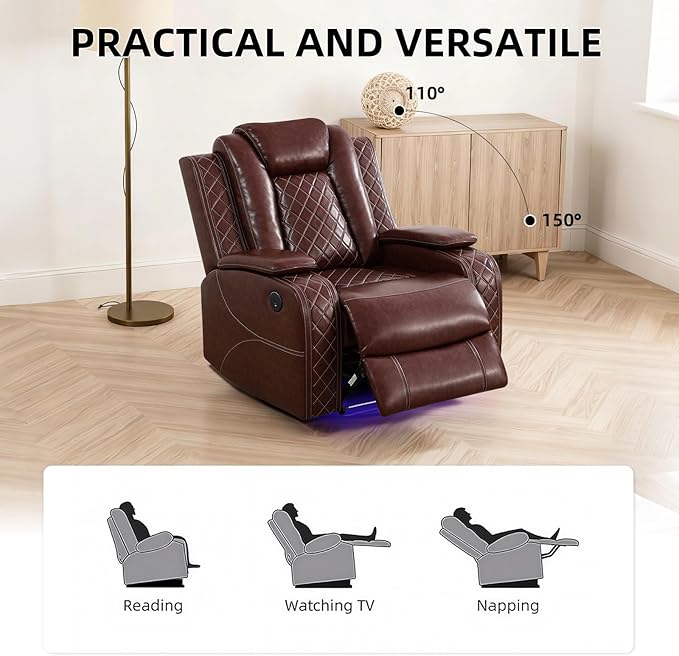 3-Piece Leather Power Recliner Sofa Set