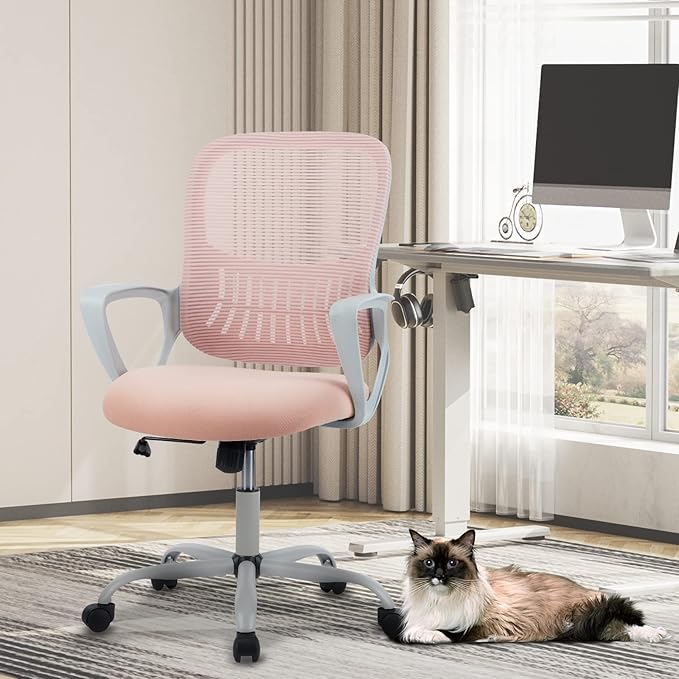 Sweetcrispy Ergonomic Mid-Back Mesh Home Office Desk Chair