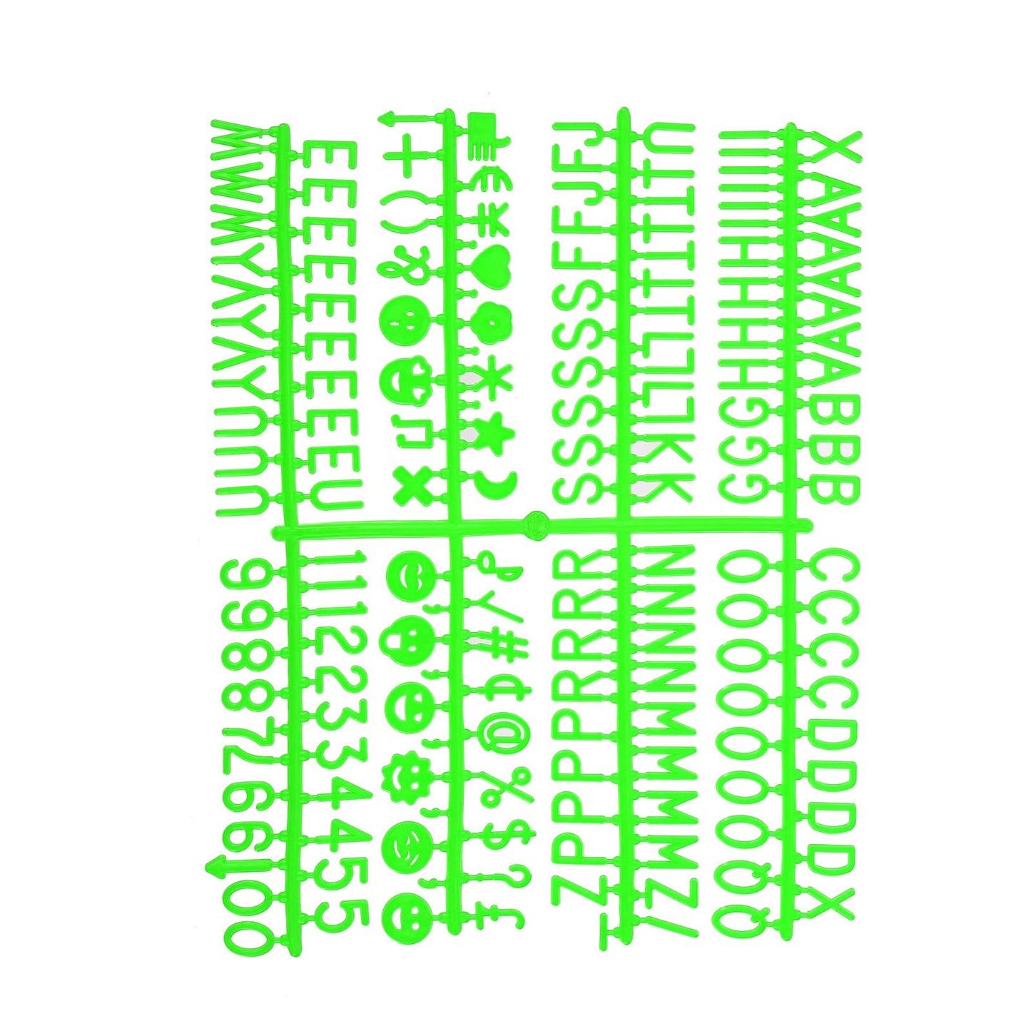 MECCANIXITY 3/4 Inch Letters Set for Felt Letter Board Numbers Symbols Green Alphabet Message Board Changeable for Cafe, Wedding, Birthday