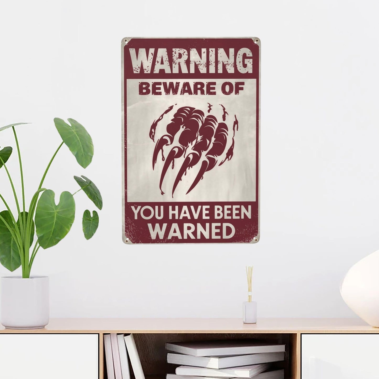 8x12 Inch Metal Sign Halloween Warning Beware You Have Been Warned Retro Wall Decor For Front Entry Porch Hallway Garage Party Room And Halloween Wall Display Spaces