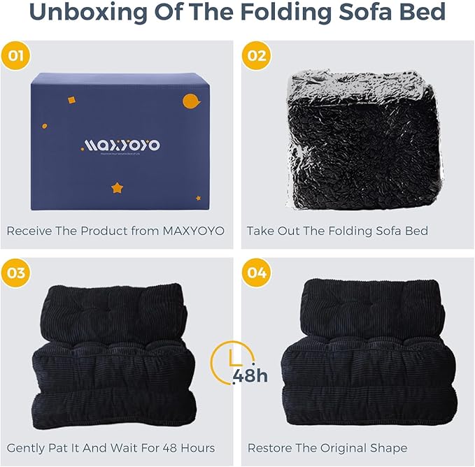 MAXYOYO Folding Sofa Bed, Convertible Sleeper Chair
