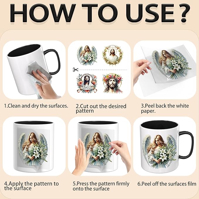 4 Sheets Rub on Transfers for Crafts, Bible Quotes Furniture Transfers for Wood