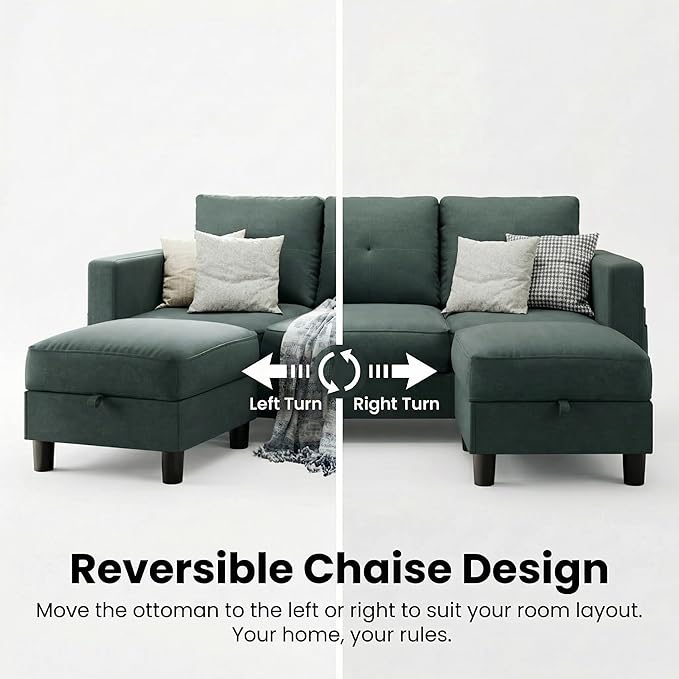 SUNLEI Convertible L-Shaped Sectional Couches