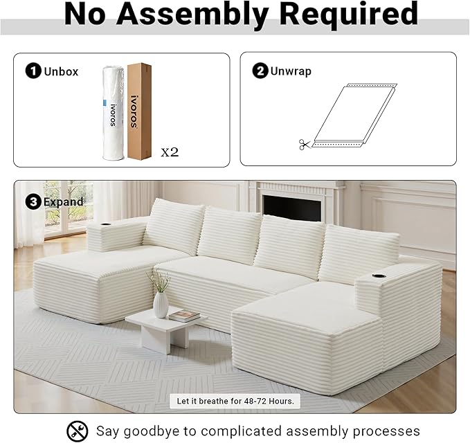 124" Oversized Sectional Couches