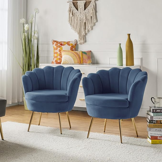 HULALA HOME Modern Velvet Accent Chairs Set of 2