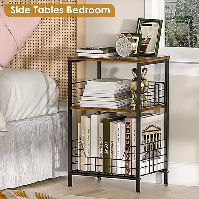 X-cosrack Side Table, Small End Table Record Player Stand